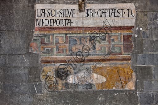 Affresco medievale La presa delle città di Minorca Almeria e Tortosa nella navata sud del Duomo di Genova