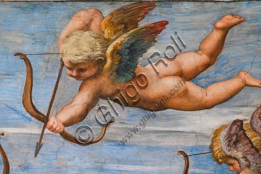 Fresco The Triumph of Galatea by Raphael, detail with amorini, Villa Farnesina Rome