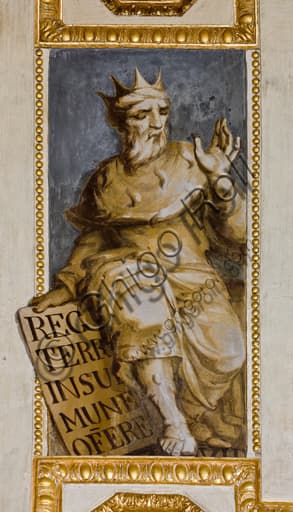 Affresco Re David di Giovanni Battista Castello, il Bergamasco, volta Cappella Lercari, Duomo di Genova