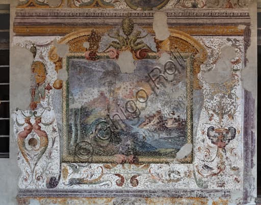Renaissance fresco in the lodge of Rocca Sanvitale Castle, Fontanellato Italy