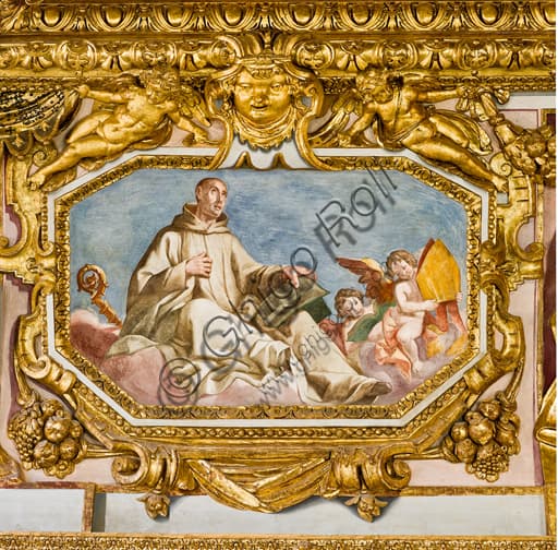 Ceiling fresco of St. Bernard of Clairvaux by Lazzaro Tavarone, St. Lawrence Cathedral Genoa
