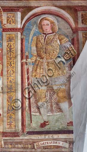 Fresco of Saint Defendens, Church of St. Defendens Clusone, pictorial detail