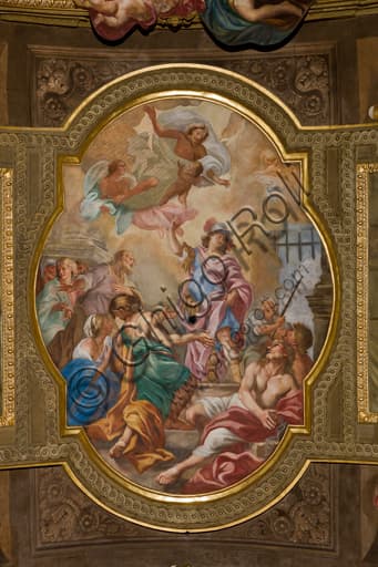 Affresco S. Sebastiano esorta Marco e Marcellino, Giovanni Andrea Carlone, Duomo Genova