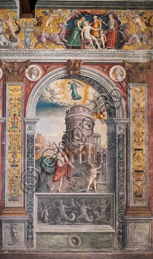 Fresco of the Virgo astrological sign, Chamber of the Zodiac, Palazzo D'Arco Mantua, Giovan Maria Falconetto 1515