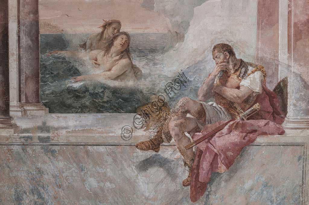 Detail Tiepolo fresco Villa Valmarana ai Nani Vicenza Italy: Achilles and mother Thetis scene from Iliad