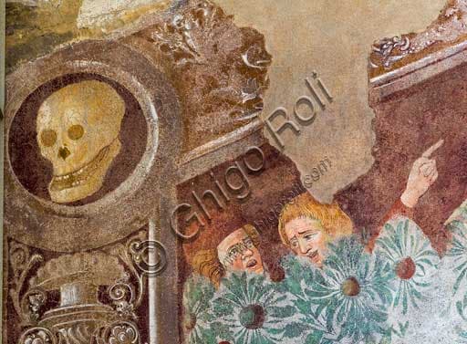Triumph of Death and Dance of Death fresco by Giacomo Borlone De Buschis in Clusone, 1485, Oratory of the Disciplini