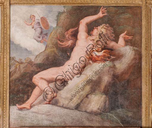 Fresco of Ajax Struck by Lightning by Giulio Romano, Chamber of Troy, Ducal Palace Mantua