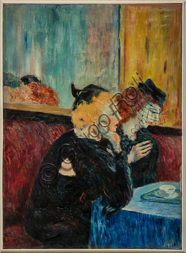 Painting Women at the coffee shop by Aligi Sassu, Museo Novecento Florence