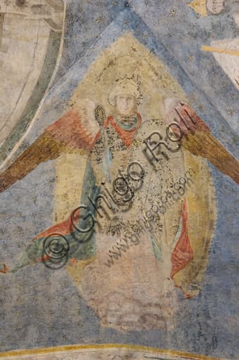 Dettaglio dell'affresco Allegoria della Fortezza di Jacopo di Cione sulla volta del Palazzo del Proconsolo a Firenze
