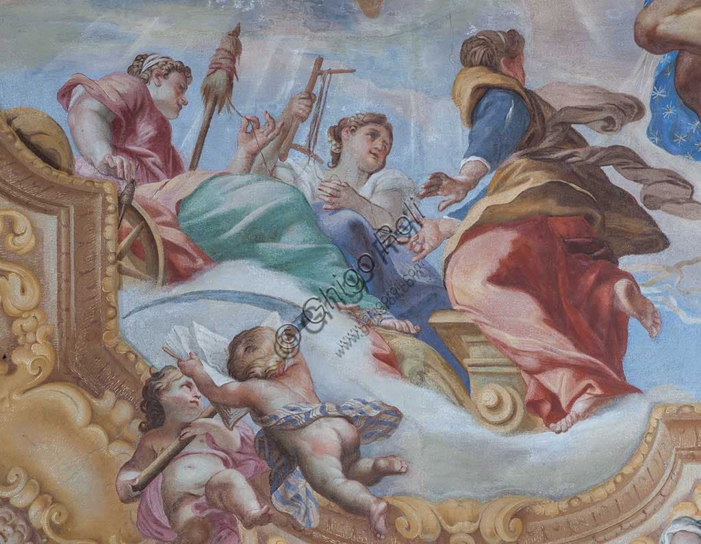 Detail of the Fates in The Allegory of Human Life fresco, Palazzo Rosso Genoa