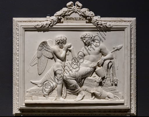 Cupid and Dionysus marble sculpture by Bertel Thorvaldsen, 1824