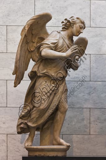 Marble angel sculpture detail by Giuseppe Spinazzi, from the Baptism of Christ group, Opera del Duomo Museum Florence