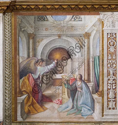 The Annunciation fresco by Boccaccio Boccaccino in Cremona Cathedral