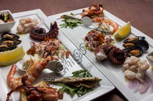 Seafood appetizer at La Rocchetta Restaurant, featuring a selection of fresh seafood.
