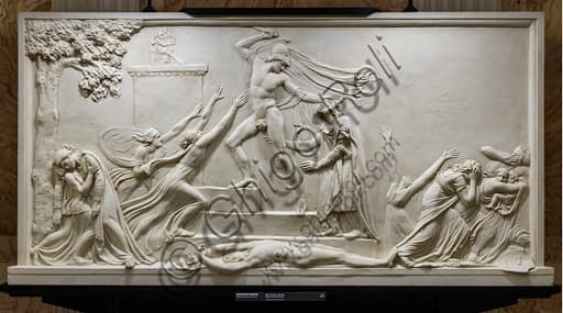 Death of Priam plaster sculpture by Italian artist Antonio Canova 1787-90