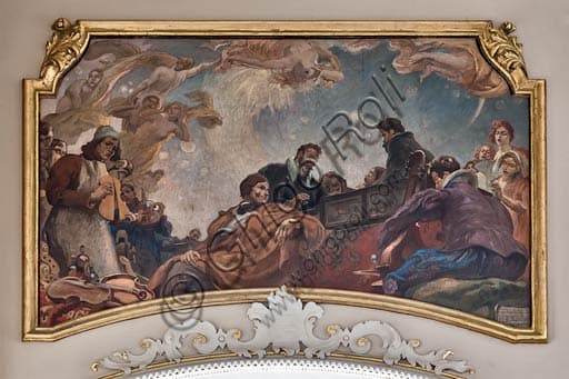 Painting Musicians and Luthiers by Antonio Rizzi in the Consulta Room of Cremona's Town Hall Palace