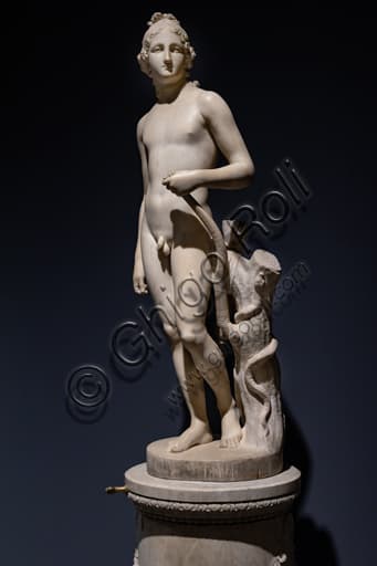 Marble statue Apollino by Antonio Canova, young Apollo god, neoclassical art sculpture