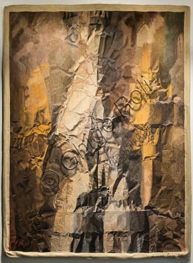 Agostino tapestry by Corrado Cagli, Museo Novecento Florence, wool with coupled wefts technique, 1962