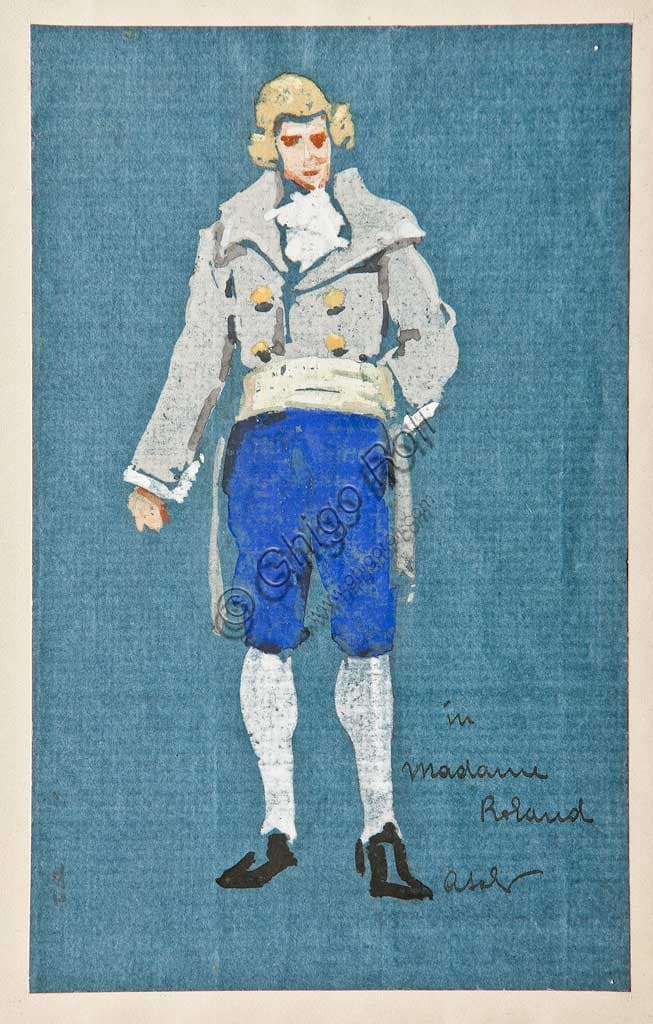 Acquerello In Madame Roland di Arcangelo Salvarani, Collezione Assicoop Unipol, opera d'arte italiana