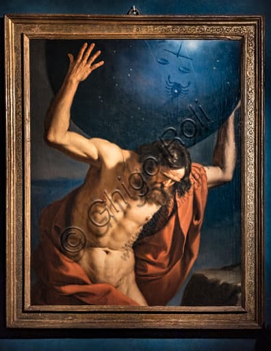 Oil on canvas painting 'Atlas' by Guercino (Giovanni Francesco Barbieri), 1646