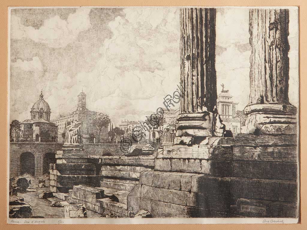 Acquaforte Foro di Augusto Roma di Augusto Baracchi, Collezione Assicoop-Unipol
