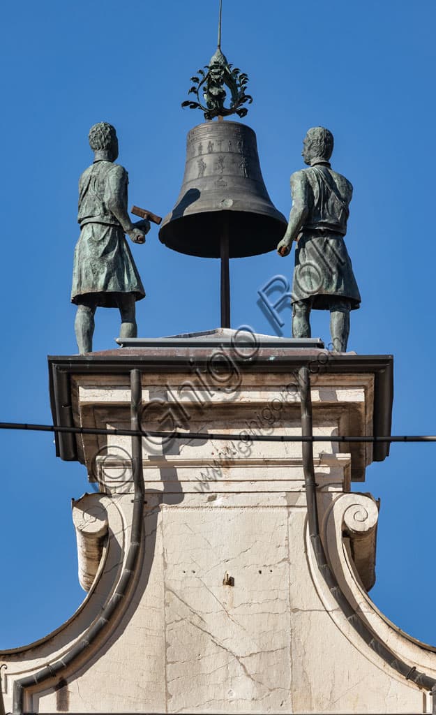 Detail of the Macc de le ure automata on the Clock Tower, Brescia