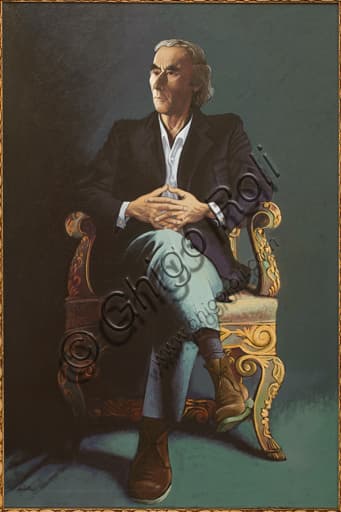 Self Portrait by Italian painter Alberto Cavallari, detail of the artwork