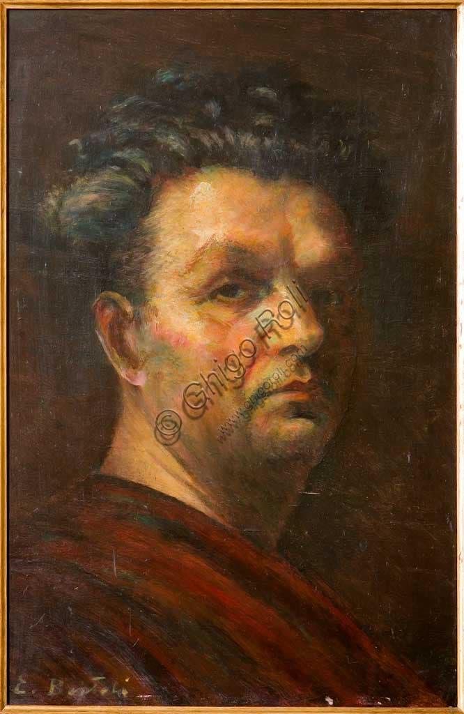Autoritratto dipinto olio su tela dell'artista Elpidio Bertoli