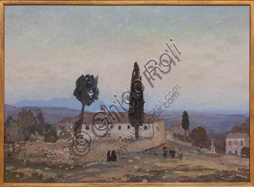 Hail Mary in Guardiagrele painting, oil on canvas by Michele Cascella (1927)