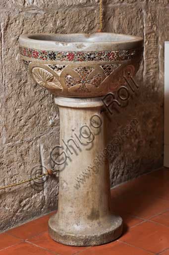 Opus sectile basin or holy water font 12th-13th century, Palace of the Normans Palermo