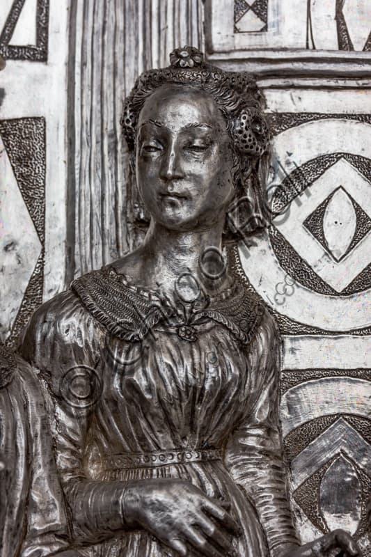 Particolare della principessa Salomè, formella Il banchetto di Erode, Altare d'argento, Museo dell'Opera del Duomo Firenze