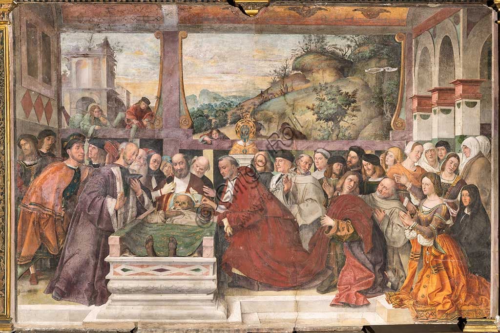 Fresco by Bartolomeo Montagna, Cardinal Guido of Monfort opens the Ark of St Anthony in the Basilica of St Anthony of Padua