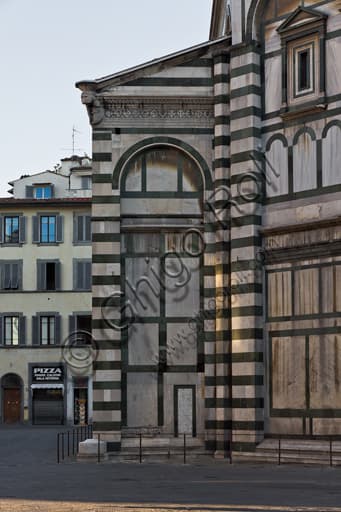 Architectural detail of the southern side of the Scarsella at the Baptistery of St. John, Florence