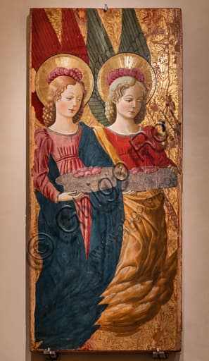 Dipinto Angeli che offrono rose, Benedetto Bonfigli, 1466, Galleria Nazionale dell'Umbria Perugia
