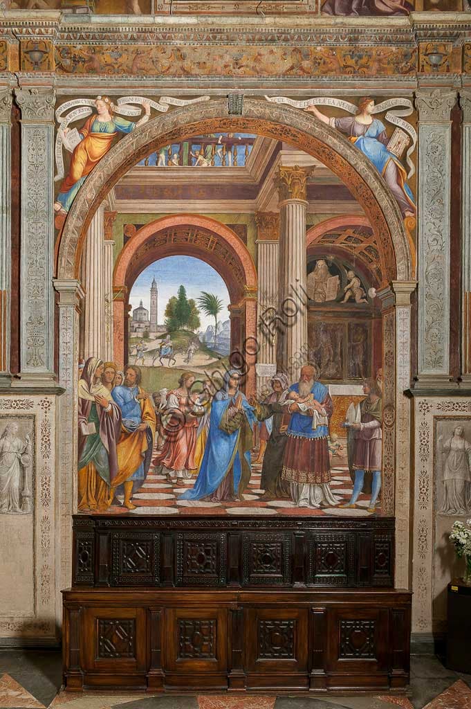 Affresco Presentazione di Gesù al Tempio di Bernardino Luini, Santuario di Saronno