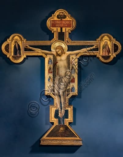 Bernardo Daddi's Crucifix, 14th-century tempera on panel painting, artistic detail