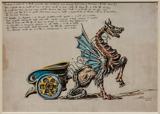 Stage design sketch The Chariot of Armida by Alberto Savinio, Museo Novecento Florence