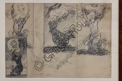 Marcello Dudovich pencil sketch for the Italian cruise to Latin America advertising poster, 1924