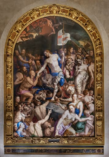 Bronzino painting 'Descent of Christ to Limbo' in the Medici Chapel, Basilica of Santa Croce Florence