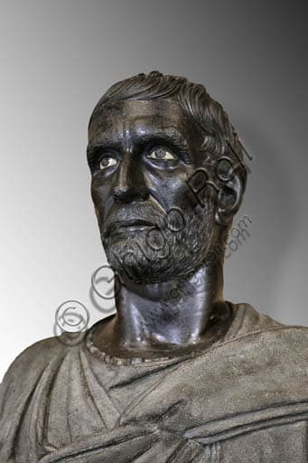 Capitoline Brutus, ancient Roman bronze statue 4th-3rd century BC, Capitoline Museums Rome