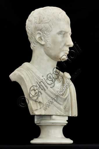Marble bust sculpture of Francesco IV d'Este carved by Giuseppe Pisani, 19th century portrait