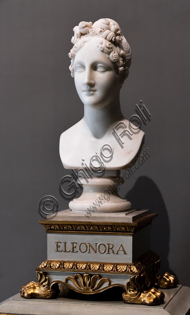 Antonio Canova's marble bust sculpture of Princess Eleonora d'Este, created 1819, Tosio Martinengo Art Gallery Brescia Italy