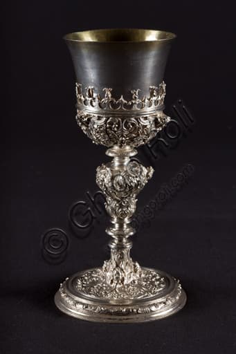 16th century gilded silver chalice, Museum of the Treasury of the Cathedral of San Lorenzo, Genoa, Italy