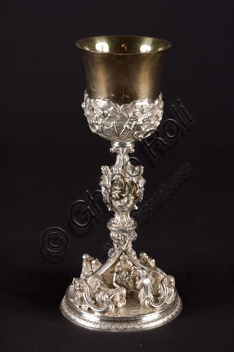 Chalice of the Fathers of Comune in gilded silver, Museum of the Treasury of the Cathedral of San Lorenzo, Genoa, Italy