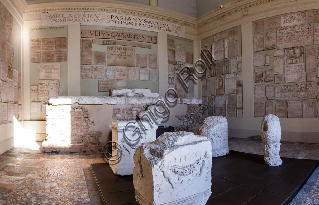 Archaeological area of the Capitolium in Brescia, UNESCO Roman temple with ancient epigraphs