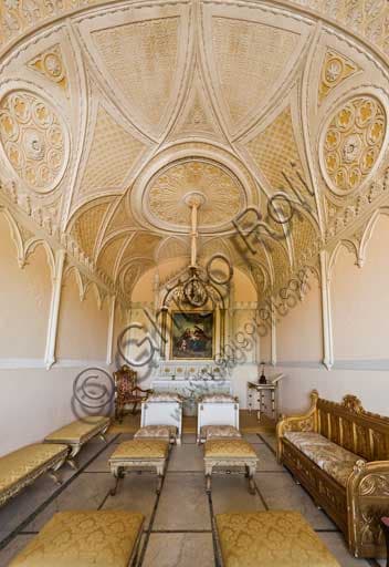 Interior of the private neo-Gothic chapel, Palazzo dei Normanni (Royal Palace), Joharia Tower, Palermo