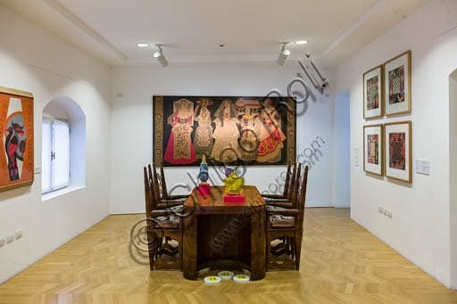 Interior of Casa Depero in Rovereto with furniture by Fortunato Depero and works by Alessandro Mendini