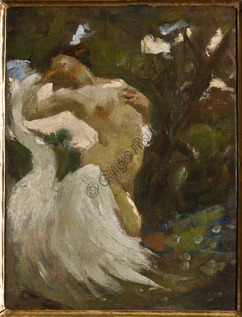 Painting Woman by Casimiro Jodi, Italian art Assicoop Unipol Collection portrait