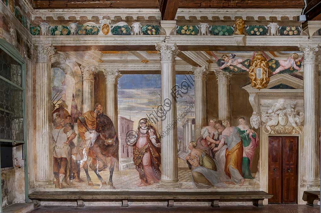 Fresco 'The Clemency of Scipio' by Giovanni Antonio Fasolo, Thiene Castle (Villa Porto Colleoni)