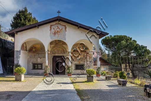 Exterior view of the Church of St. Defendens in Clusone, Bergamo province